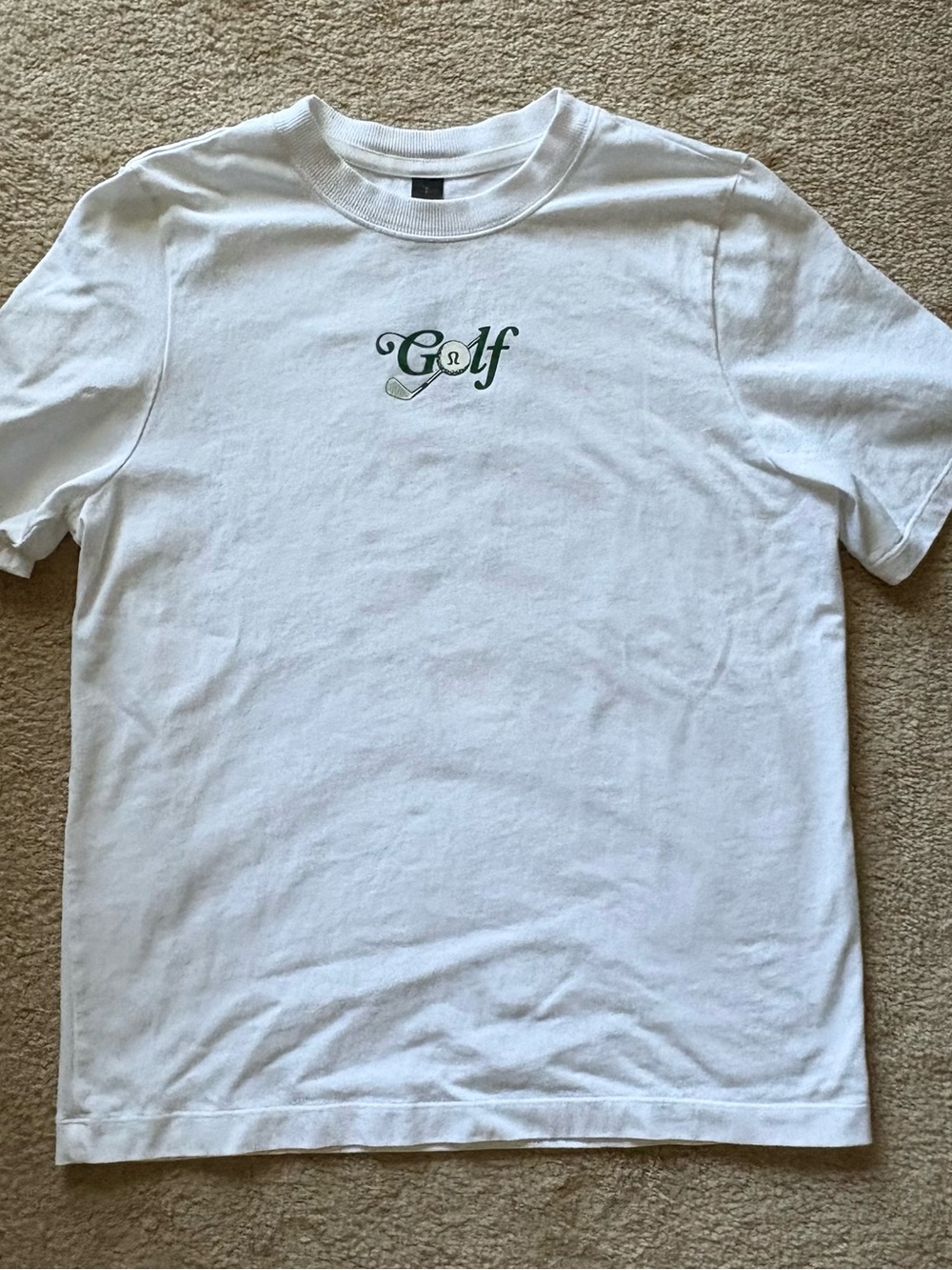 lululemon athletica White Short-Sleeve Golf Logo Tee